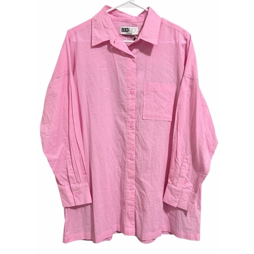 Beach Riot‎ Prism Pink Alexa Button Up Top/Cover Up Women's Size Medium